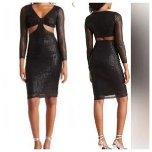 New! Area Stars Women's Cutout Sequin Bodycon Dress 31740